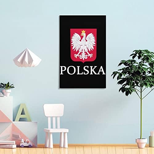 דגל פולסקה פולני פטריוטי מודפס ציור קיר אמנות יצירות אמנות מודרניות תמונה תלויה אנכית לקישוט בית חדר שינה