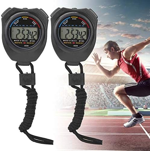 טיימר Sportwatch Sports Sports Sports, כף היד דיגיטלית LCD Stopwatch למירוצים ריצה ספורט
