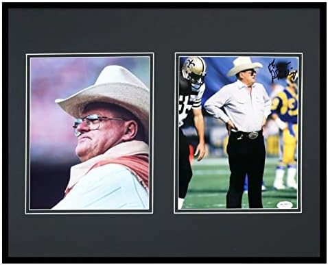 המאמן בום פיליפס חתום מסגר 16x20 תצוגת צילום JSA Oilers - תמונות NFL עם חתימה