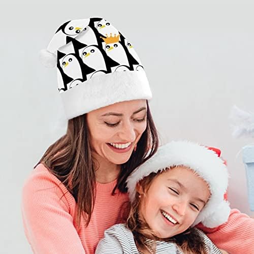 קומיקס תינוק פינגווין מצחיק חג המולד כובע סנטה קלאוס כובעי קצר קטיפה עם לבן חפתים עבור חג המולד חג מסיבת אספקת קישוט