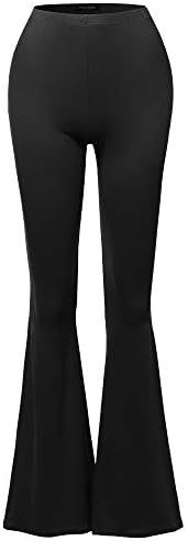 נשים נמתח רחב רגל גבוהה מותן פעמון תחתון התלקחות מכנסיים עם בתוספת גודל