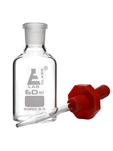 השמטת בקבוק, 60 מ ל - בורוסיליקט 3.3 זכוכית-עין טפטפת פיפטה ואבק הוכחה גומי הנורה-מתומן, ללא בורג למעלה-אייסקו מעבדות