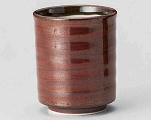 סט אדום 3.1 אינץ 'של 5 כוסות תה יפניות חרסינה אדומה המיוצרת ביפן
