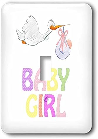 תמונת 3 של זבובי חסידה עם תינוק ומילים תינוקת בפנים. - כיסויי מתג אור