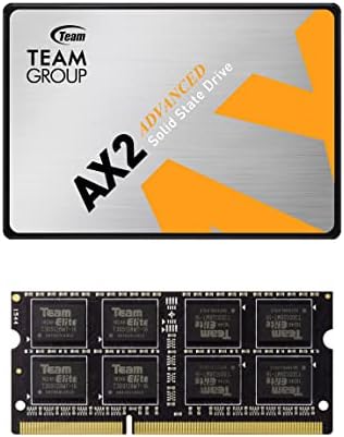 קבוצת צוות AX2 512GB 3D NAND TLC 2.5 אינץ 'SATA III SSD קרא 530MB/S T253A3512G0C101 צרור עם SODIMM ELITE DDR3 8GB 1600MHz CL11 LAPKTOP