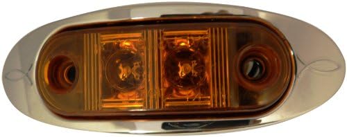 Autosmart KL-15114AE ענבר סגלגל סגלגל פינוי/אור סמן צד עם לוחית כרום