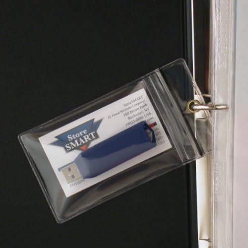 STORESMART® USB כונן פלאש/כרטיס זיכרון וכרטיסי ביקור מחזיקי כרטיסי ביקור 5 -חבילה - ZIP -TOP ו- HANG HOLE - צד קצר פתוח