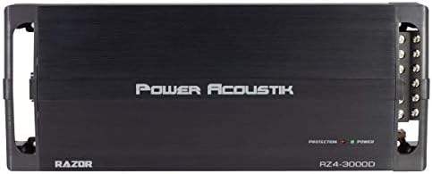 Power Acoustik RZ4 3000D סדרת Razor Class D Class D מלא טווח ומונובלוק amp 4 ערוצים, 3,000 וואט מקס