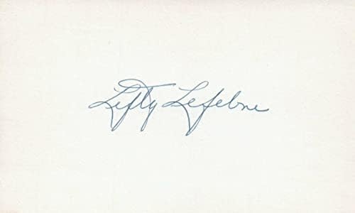 Lefty Lefebvre 1938 בוסטון רד סוקס בייסבול חתום 3x5 כרטיס אינדקס נפטר 2007 - חתימות חתך MLB