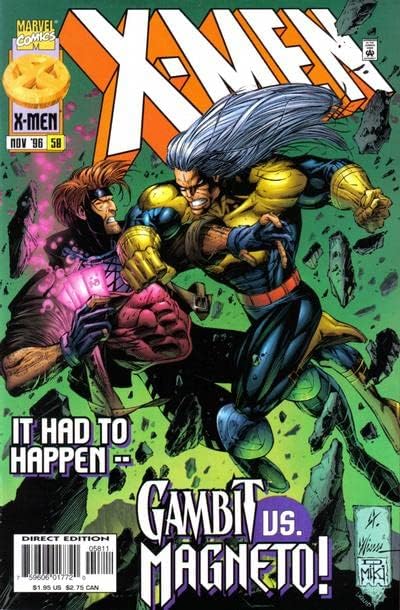 אקס-מן 58 וי-אף / ננומטר ; מארוול קומיקס / סקוט לובדל גמביט נגד מגנטו