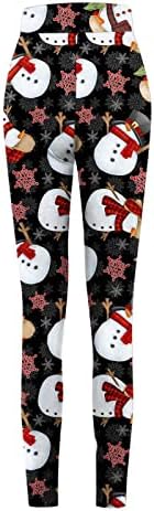 מכנסי יוגה שורתיים נשים מותניים גבוהות בקרת בטן סנטה פס פס חותלות לחג המולד של אימון לחג המולד טייץ חדר כושר