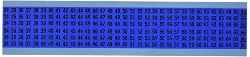 בריידי וו-34-66-ויניל בד, שחור על כחול, מספרים עוקבים חוט סמן כרטיס-שחור על כחול