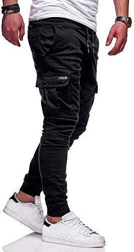תחבושת צבעונית מזדמנת של גברים מכנסי ספורט מרובי כיס מכנסי טרנינג רופפים מכנסיים מכנסיים מכנסיים מכנסיים M-3XL