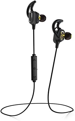 Phaiser BHS -780 אוזניות Bluetooth עם נהג גרפן כפול, אוזניות Bluetooth Sport עם מיקרופון - אוזניות אלחוטיות לריצה - אטום זיעה, Blackout