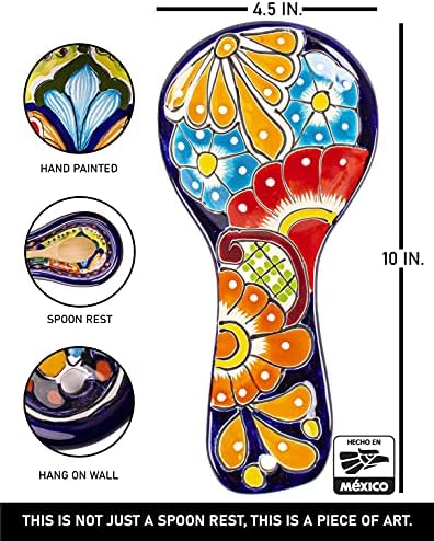 אותנטי מקסיקני טלאברה כף שאר צבעוני מטבח דקור-יד צבוע-מקסיקני קוצ ' רה עבור למעלה של תנור או לתלות על קיר תפאורה תוצרת מקסיקו