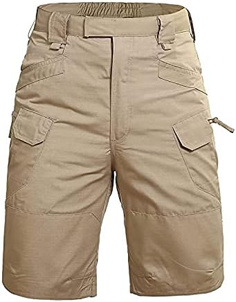 מכנסי מטען בגודל של גברים בגודל גודל קלאסי מטייל מטייל מכנסיים קצרים מכנסיים קצרים עם רוכסן רב כיסים