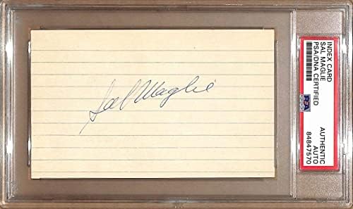 סאל מגלי חתם על כרטיס אינדקס 3 על 5 ניו יורק ג ' איינטס 178805-חתימות חתוכות של ליגת הבייסבול