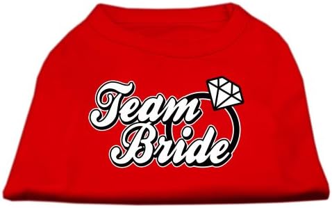 Team Bride Scrprint חולצת כלבים אדומה xxl