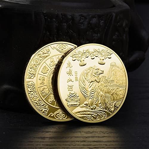 2022 שנה של טייגר גלגל המזלות בסגנון סיני במדליית זיכרון מטבע זהב וכסף מטבע מטבע מתנה מתכת מתכת מתכת