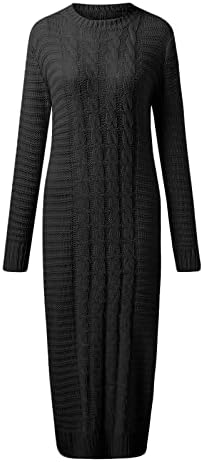 שמלת סוודר לנשים שתי חלקים סט מצולעים סרוגים שרוול ארוך סוודר גולף סוודר סוודר עם שמלות חצאית Bodycon