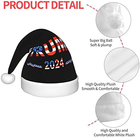 טראמפ 2024 לקחת אמריקה חזרה סנטה כובע ילדים חג המולד כובעי קטיפה חג המולד כובע עבור חג המולד חדש שנה חג פסטיבל מסיבת כובעים