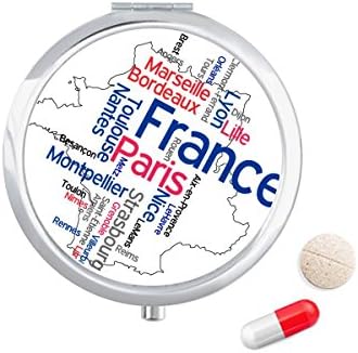 מילות עיר שם צרפת סימן מפת גלולת מקרה כיס רפואת אחסון תיבת מיכל מתקן