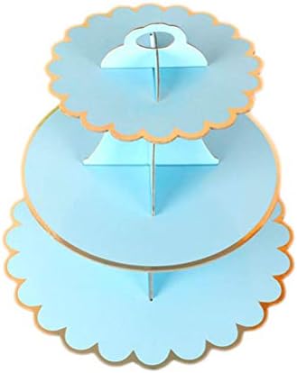 1 מחשב שלוש קומות עוגת מתלה נייר עוגת דוכן תצוגת זהב ביול עוגת מתלה יצירתי מסיבת דקור וגינה לחתונה יום הולדת