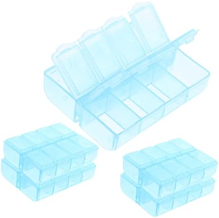 5 יחידות קופסות אטום תאים קומפקטי מחזיק נסיעות גלולות יומי גלולת מקרה אבזר מארגני כחול ללבוש עמיד מקרי רפואה קטן ביתי ארגונית נייד לוח