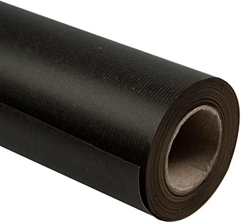 Ruspepa שחור רגיל גליל נייר קראפט - 18 אינץ 'x 100 רגל - נייר קראפט חום צבוע למחזור חום מושלם למלאכות, אמנות, עטיפה, אריזה, דואר, משלוח,