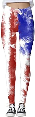 דגל אמריקאי 4 ביולי חותלות נשים בקרת בטן מכנסי דגל אמריקאים מכנסיים חלקה של חותלות קתות קפרי קפרי