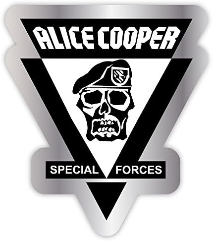 אליס קופר כוחות מיוחדים סיסמא של מוסיקה מוסיקה רוק מדבקה מדבקה 4 x 4