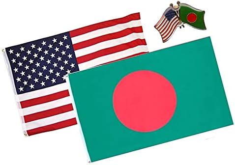 משולבת חדשה ארהב ובנגלדש מדינה 2x3 2'x3 'דגל וחברות קישוט ידידות סיכת דש - סיכות וחתיכים לבגדים TR -1420LP
