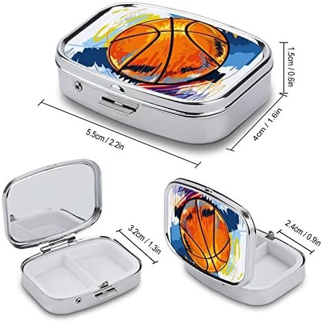 גלולת תיבת ספורט כדורסל כיכר בצורת רפואת לוח מקרה נייד הפילבוקס ויטמין מיכל ארגונית גלולות מחזיק עם 3 תאים