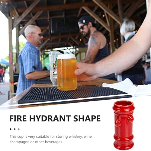 Abofan Fire Hydrant Tiki Cupi אדום פלסטיק אדום כבאית ציוד כוסות כוסות כוס קרמיקה כוס קוקטייל קוקטייל כוס שתייה דקורטיבית כוס כוס כבאי
