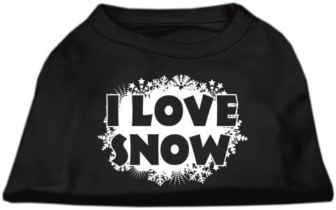 מוצרי חיות מחמד של מיראז '12 אינץ' אני אוהבת חולצות טביעות מסך שלג לחיות מחמד, בינוני, שחור