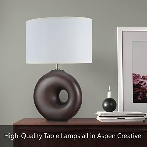 Aspen Creative 40265-09-2, 20 H מנורת שולחן שחור עם גוף קרמיקה קו, גודל: 10 L x 10 W x 20 H, שקע E26, סט של 2