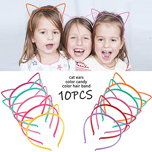 10 יחידות פלסטיק חתול אוזני סרטי ראש לילדים בנות נשים ססגוניות חמוד זגזג קיטי אוזני בארה ' ב מתנות מסיבת ליל כל הקדושים אספקת יום הולדת