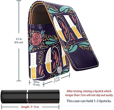 אותיות בציר פרחי גלוס מחזיק שפתון מקרה נייד איפור תיק נסיעות שפתון ארגונית מקרה עם מראה מיני שפתון תיבת אחסון עבור נשים