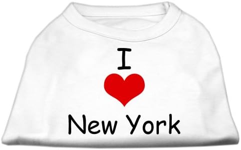 מוצרי חיות מחמד של מיראז '14 אינץ' אני אוהבת חולצות הדפס מסך של ניו יורק