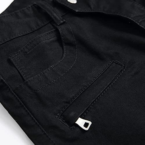 מכנסיים קצרים של ג'ינס אופנה לגברים 5 '' אימון חיצוני במצוקה ג'ין מכנסיים קצרים מטיילים ארוכים מכנסיים בתוספת מכנסי נוחות בגודל