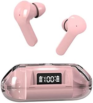 אוזניות אוזניות אלחוטיות של Qonioi TWS, אוזניות אוזניות אוזניות באוזניים של Bluetooth, אוזניות צמצום רעש שקופות ותצוגה דיגיטלית, סיבולת