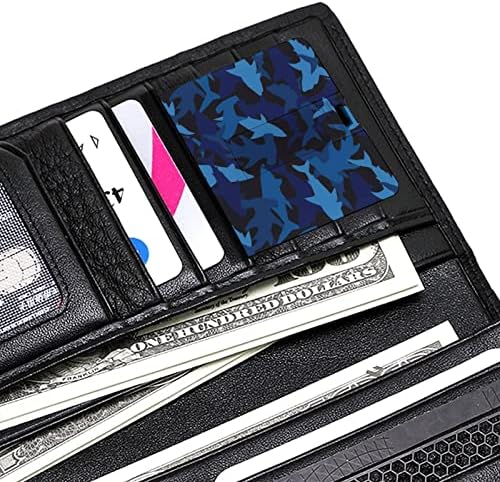 כרישי קאם כחולים כרטיס אשראי USB כונני פלאש בהתאמה אישית מזיכרון מפתח מתנות תאגידיות ומנות קידום מכירות 64 גרם