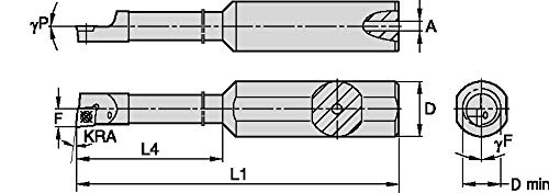 מעגל Widia CCBI2505001255L CCBI מוט משעמם חור קטן למפנה, זווית -5 °, קרביד מדרג משעמם, קוטר שוק 0.5, משמאל, 2.75 אורך