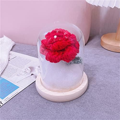 רנסלאט יד סרוג חוט סרוג פרח מלאכותי זכוכית כיסוי פרחי בית משרד שולחן עשה זאת בעצמך עבודות יד מתנה
