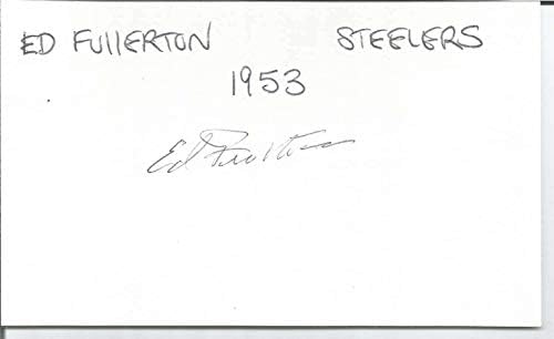 אד פולרטון 1953 פיטסבורג סטילרס חתום / חתום 3 על 5 כרטיס אינדקס 150421-חתימות חתוכות