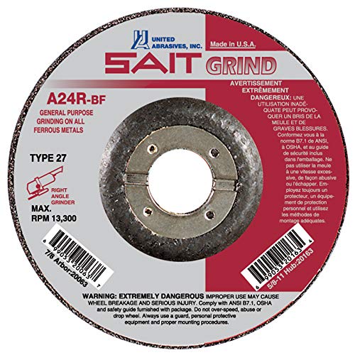 SAIT A24R-BF גלגל שחיקה שוחק 6 אינץ 'סוג 27 דיסקים טחינה עם 7/8 כמות 5 ארבור 5