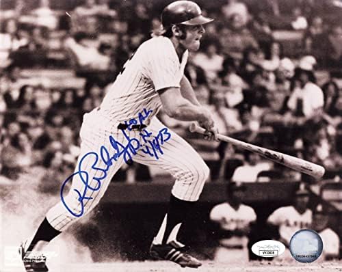 רון בלומברג חתום כתוב 1 אל DH 4/6/73 8x10 ינקי ניו יורק (JSA VV33838 - תמונות MLB עם חתימה