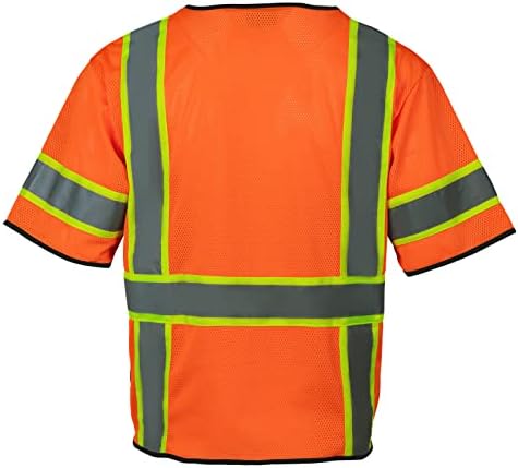 SicalObo HI Vis חולצות לגברים, אפודי בטיחות המשקפים בכיסים ורוכסן, חולצות נראות גבוהות מסוג Class 3
