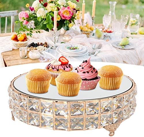 אלווינליט מפואר עוגת דוכן עוגת מייצג קינוח שולחן מתכת תצוגת הקאפקייקס עומד עם אמיתי גבישי מינרלים-מושלם למסיבה, חתונות, ימי הולדת ואירועים