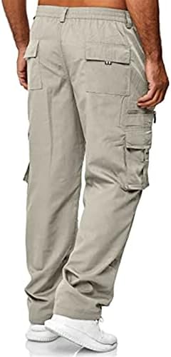 מכנסי מטען לגברים מורוונו מכנסי עבודה נינוחים מכנסיים למתוח מותניים אלסטיים מרובים כיסים כושר מכנסי ספורט